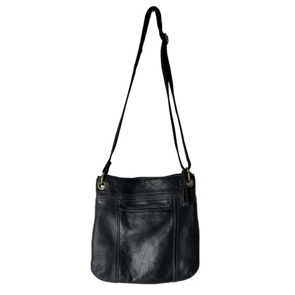 The Sak Black Soft Pebble Leather Adjustable Crossbody Shoulder Bag Purse - Picture 2 of 14